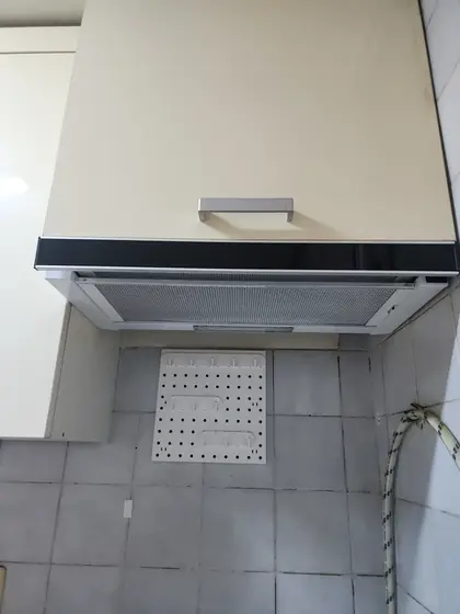 레인지후드교체 — 상부장 밑 새 후드