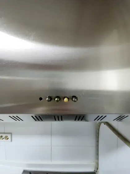 오래된주방후드교체 — 곡면 스테인리스 기존 후드